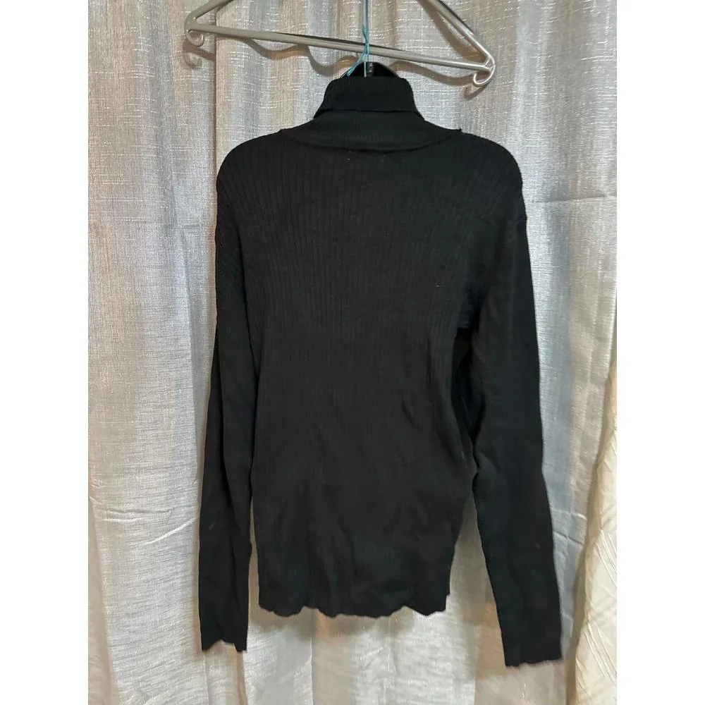 Sweater blouse top tee mock turtleneck knit_3